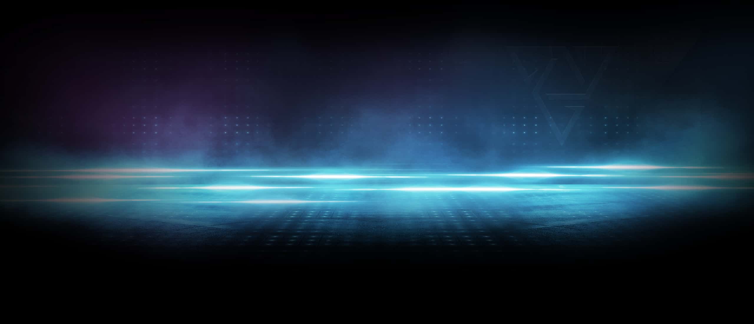 蓝色光和紫色有雾的背景