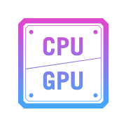 一个紫色的正方形，里面写着“CPU”和“GPU”。