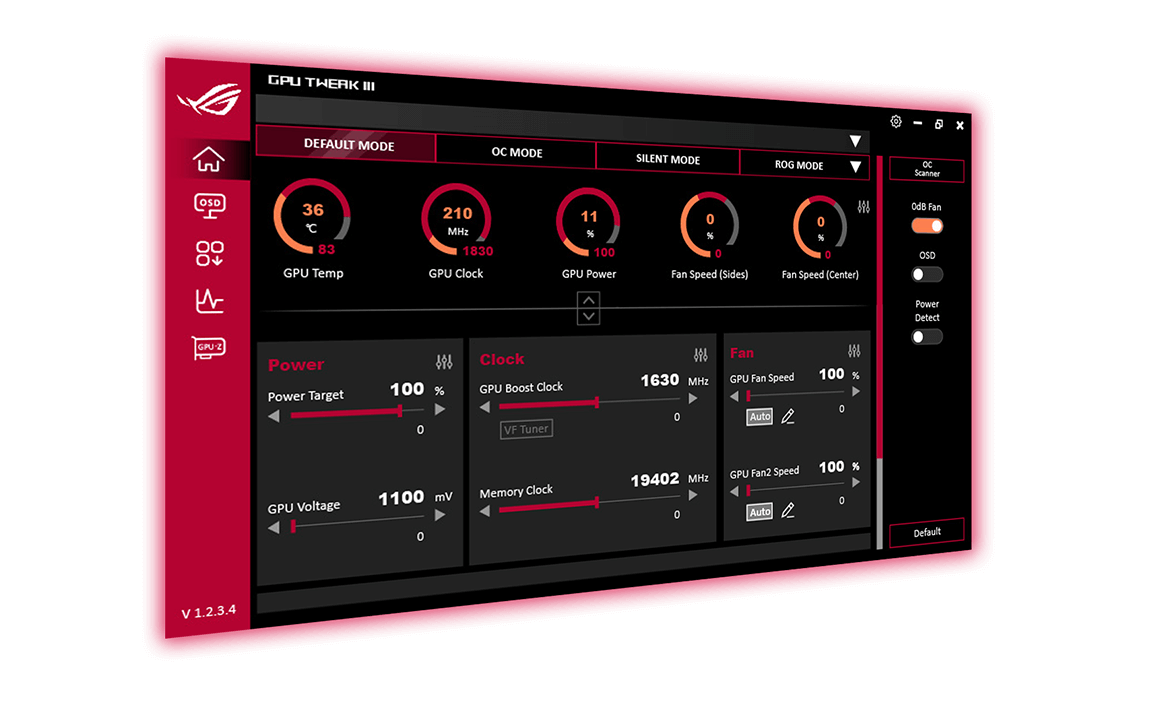 GPU Tweak III interface.