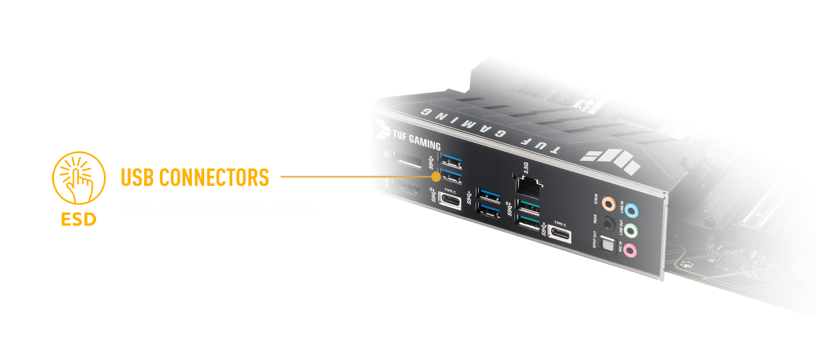 USB Connectors Additional on-circuit ESD transient-voltage-suppression 