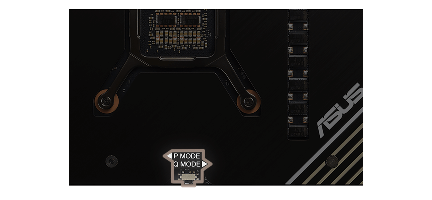 Closeup of the Dual BIOS switch located on the back of the graphics card.