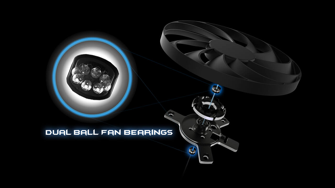 Dual ball fan bearing diagram