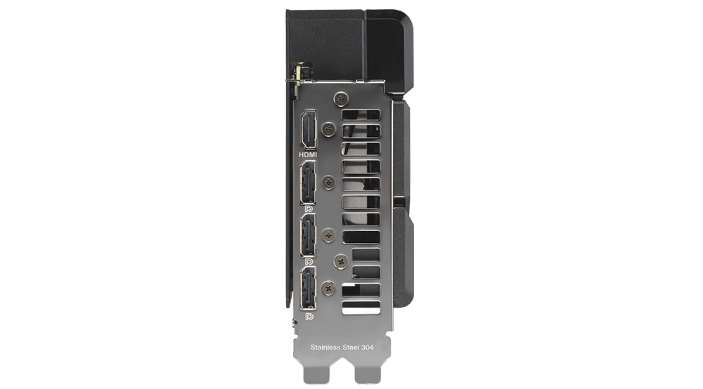 Head-on view of I/O port bracket