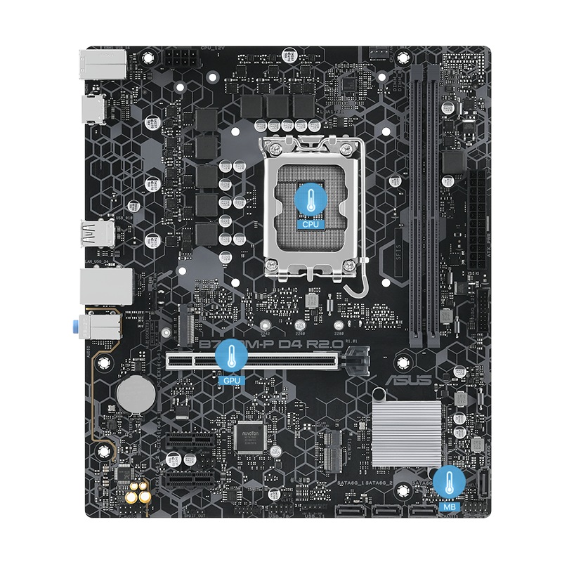 B760M-P D4 R2.0 with multiple temperature sources image