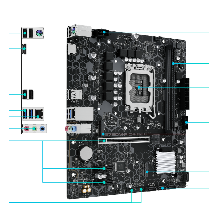 All specs of the B760M-P D4 R2.0 motherboard