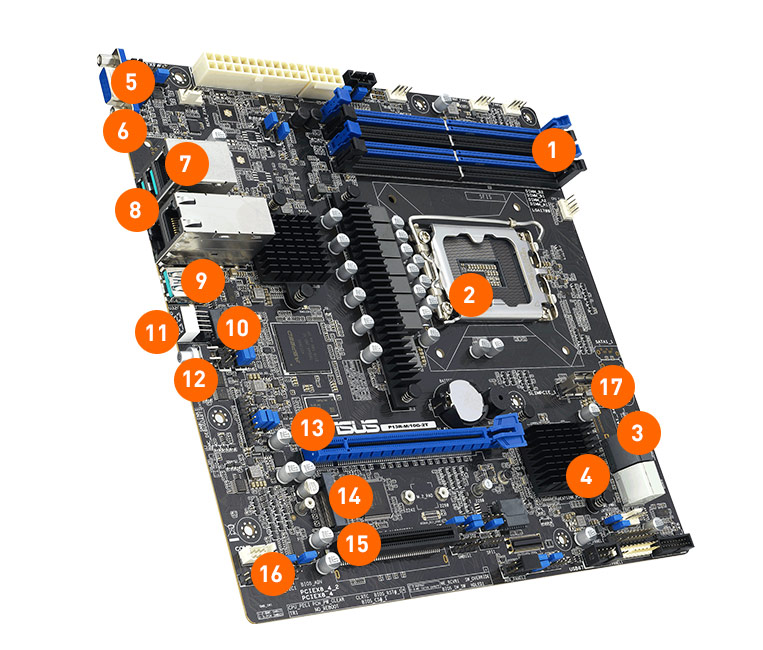 This is a line graph that helps people understand the locations of the key components on this motherboard