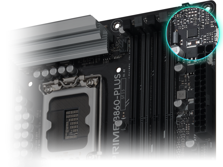 The PRIME B860-PLUS motherboard features Q-LED. 