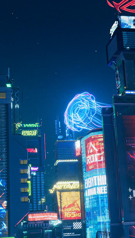 灯火通明的城市夜景