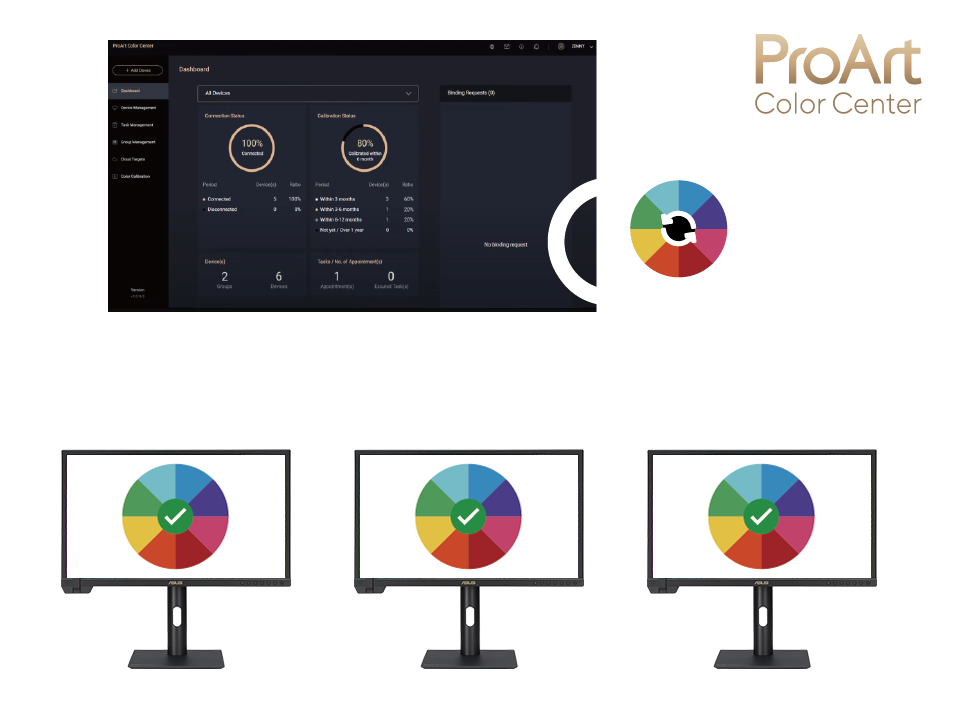 展示 ProArt Colore Center 如何远程控制 ProArt 显示器