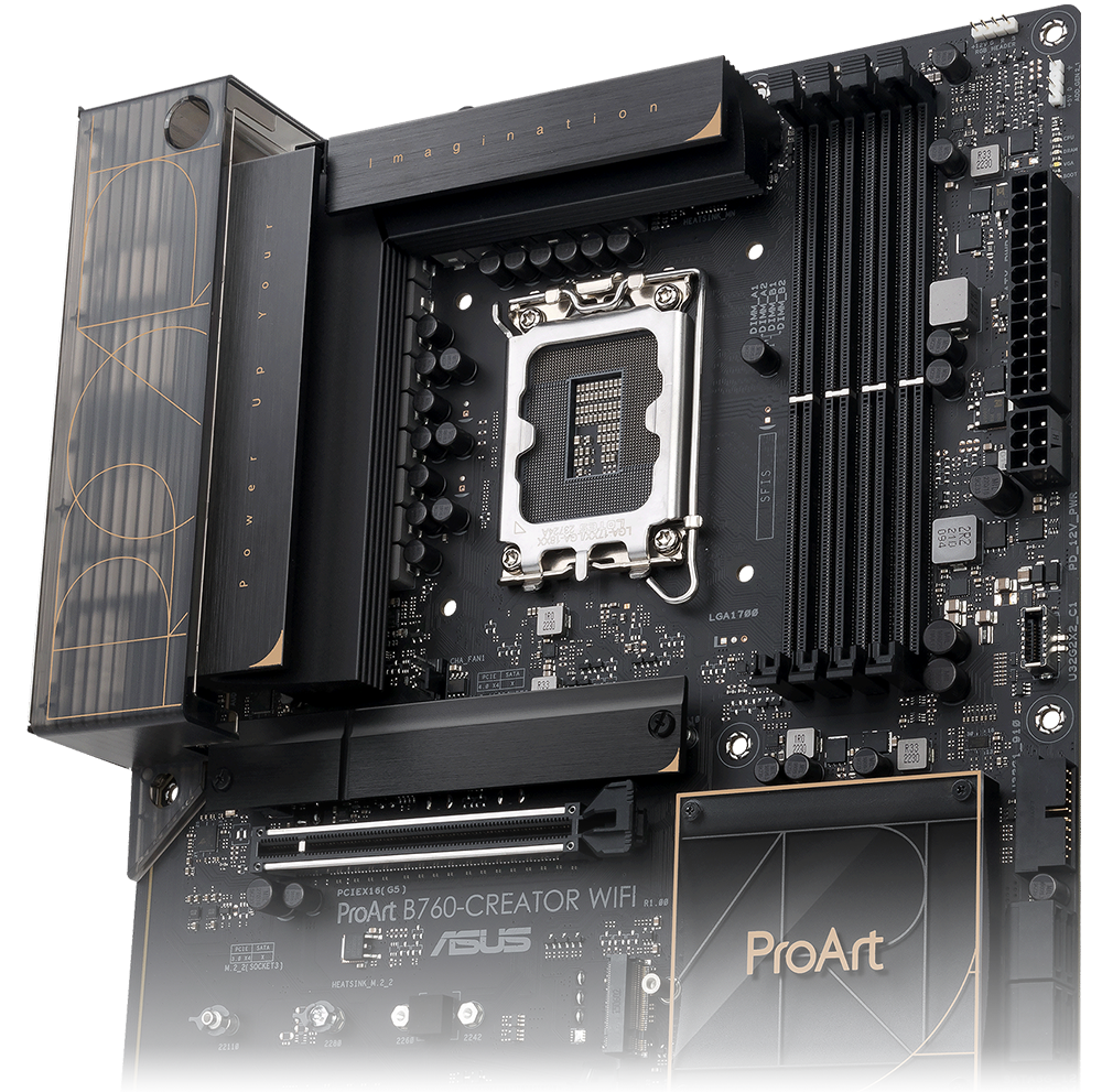 ProArt B760-Creator WiFi offers robust power delivery with 12+1 power stages.