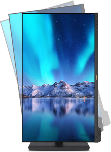 以縱向模式在 ProArt Display 8K PA32KCX 上顯示的極光影像