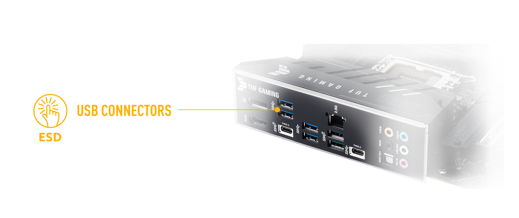 USB Connectors Additional on-circuit ESD transient-voltage-suppression 