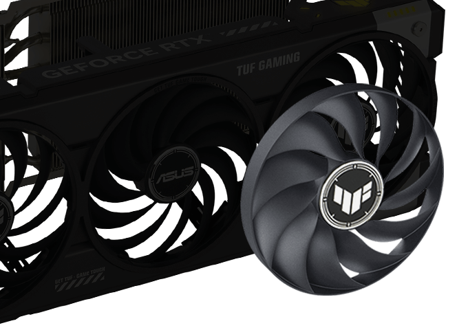 Exploded view of graphics card with Axial-tech fan highlighted