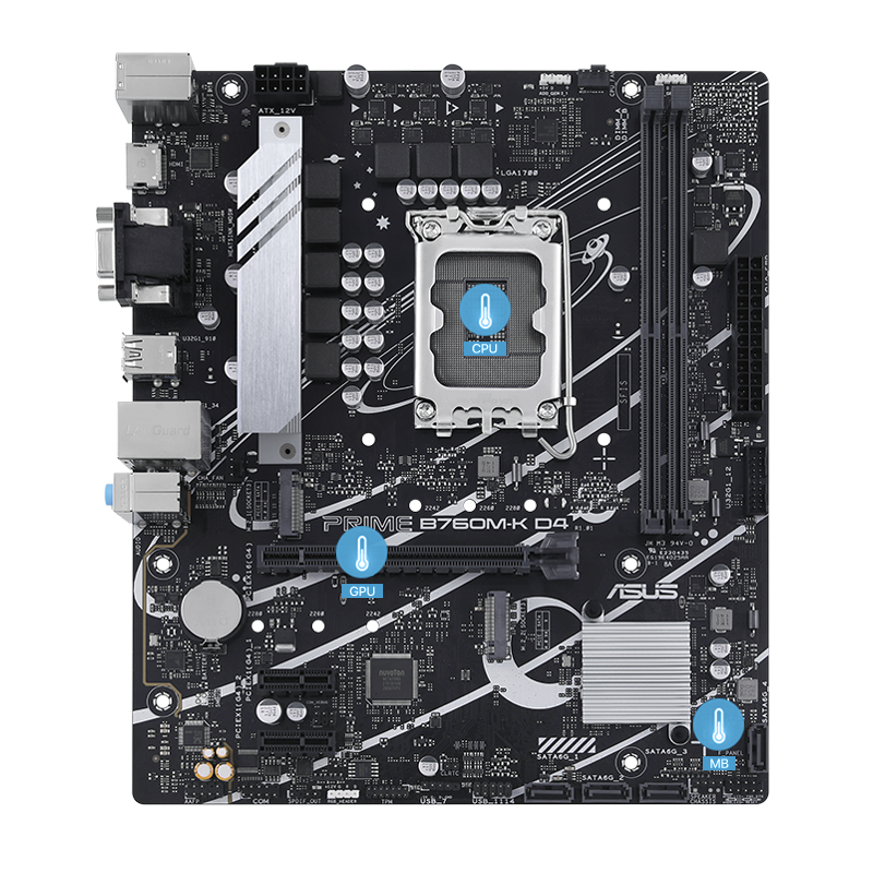 Prime motherboard with multiple temperature sources image