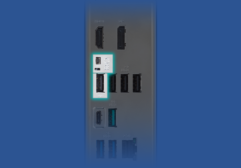 Graphic depicting the PRIME B840-PLUS WIFI BIOS FlashBack feature.