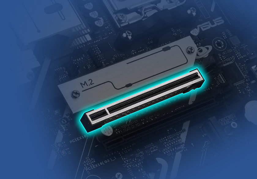 Graphic depicting the PRIME B840-PLUS WIFI SafeSlot Core+ feature.