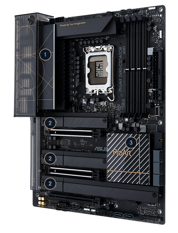 ProArt Z690-Creator WiFi motherboard features compressive cooling design.