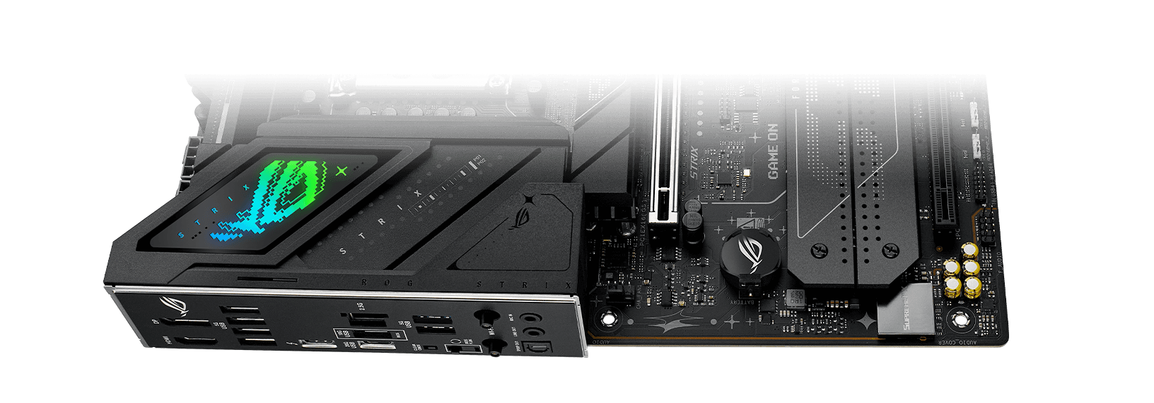 The Strix  B860-F  motherboard features SupremeFX audio.