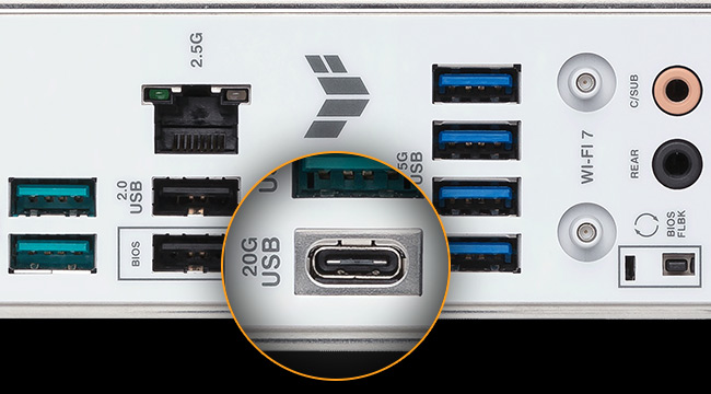 Rear USB 20Gbps Type-C®