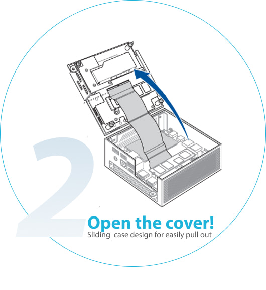 2.Slide and Open!: Sliding  case design for easily pull out