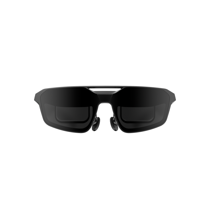 ROG XREAL R1 smart glasses front wearable view with lens detail