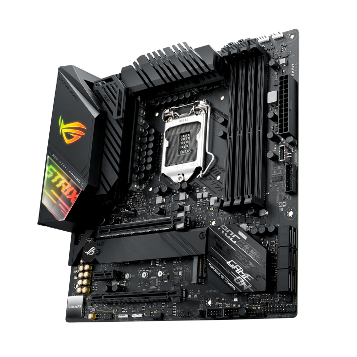ROG STRIX Z490-G GAMING (WI-FI) angled view from right