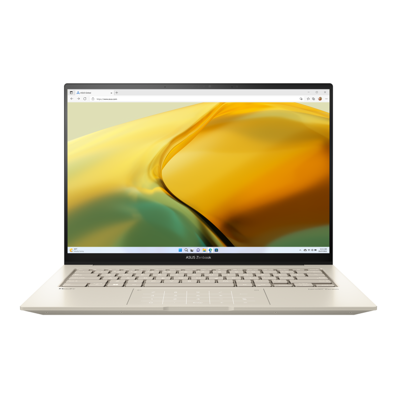Zenbook 14X OLED (UX3404) displays opened from the front view.