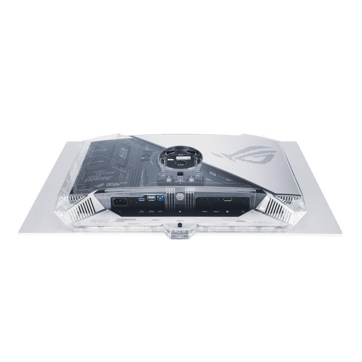 ROG Swift OLED PG27AQWPW IO ports highlight