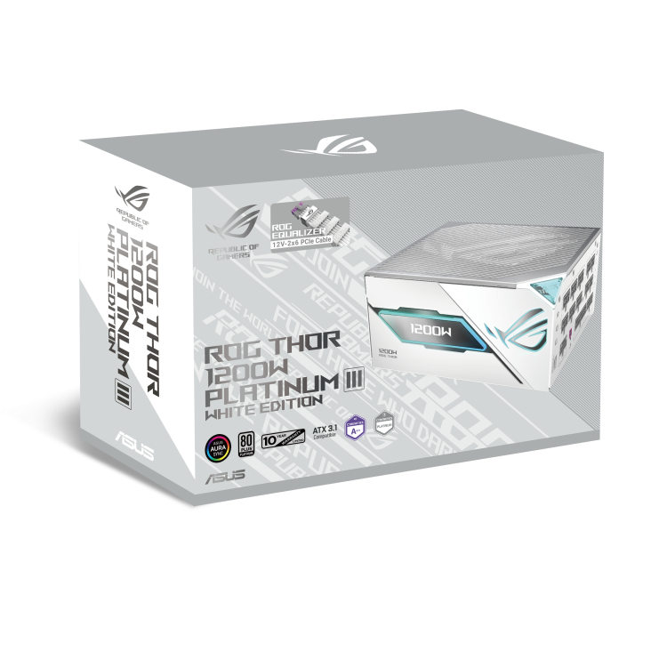 ROG Thor 1200W Platinum III White Edition with ROG Equalizer package