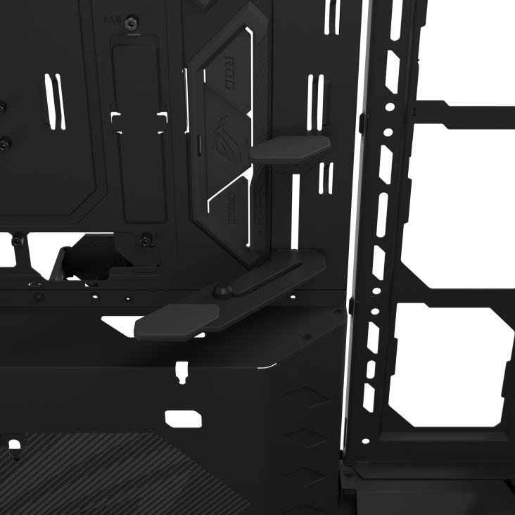 Graphics card holder of ROG Cronox highlighted