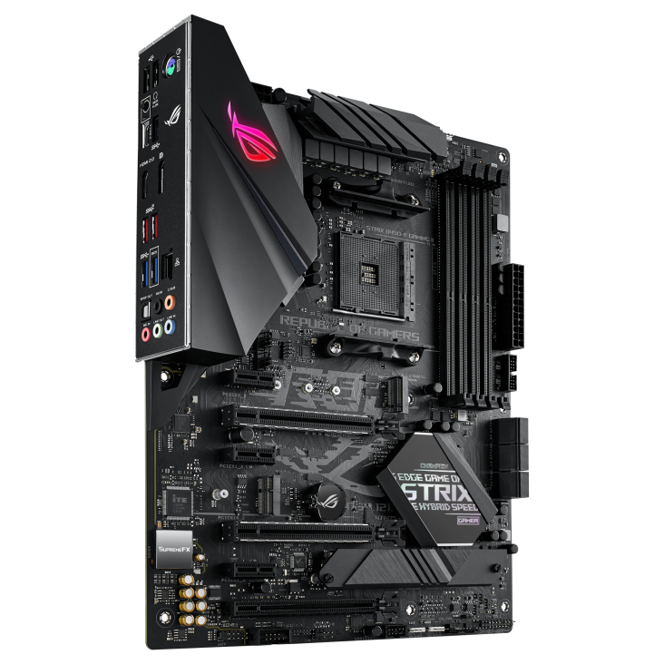 ROG STRIX B450-F GAMING II angled view from left