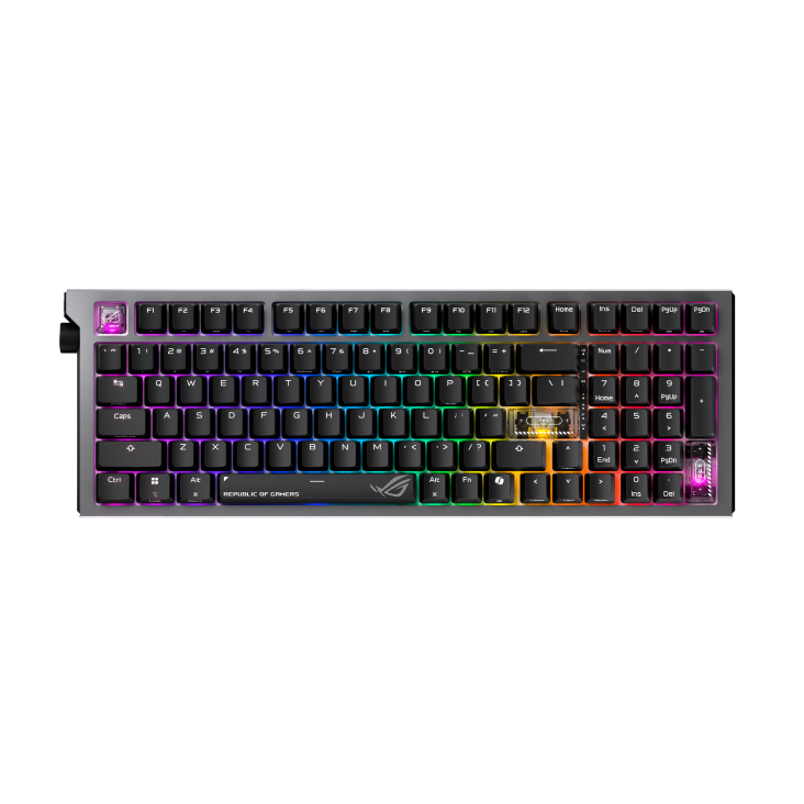 ROG Strix Morph 96 Wireless with special translucent keycaps front view