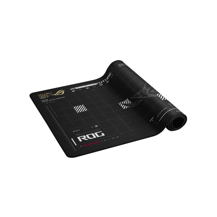 Scabbard II XXL Edition 20 mousepad rolled up on the right side