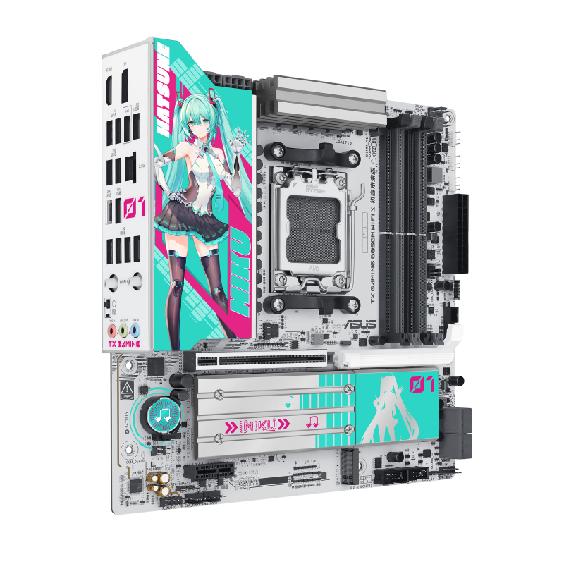 中国限定ASUS TX Gaming B850m WIFI S初音ミクモデル ASUS TX GAMING B850M WIFI S HATSUNE MIKU EDTION AM5 MIKU