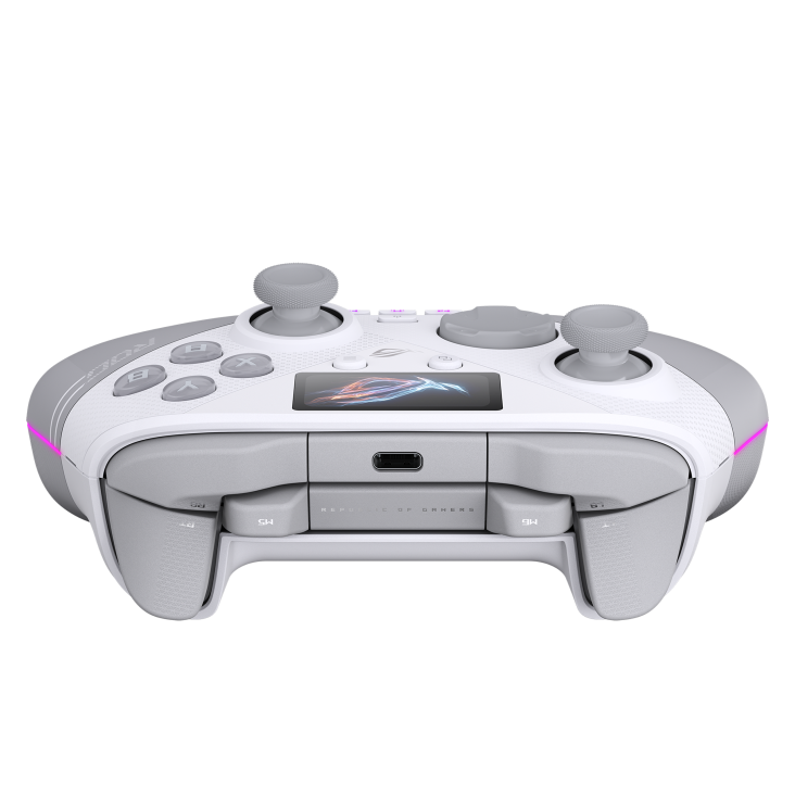 ROG Raikiri II Pro PC White angled top view