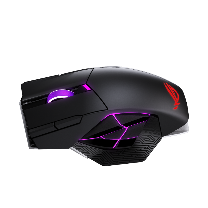 Side high view of the Spatha X 65K mouse