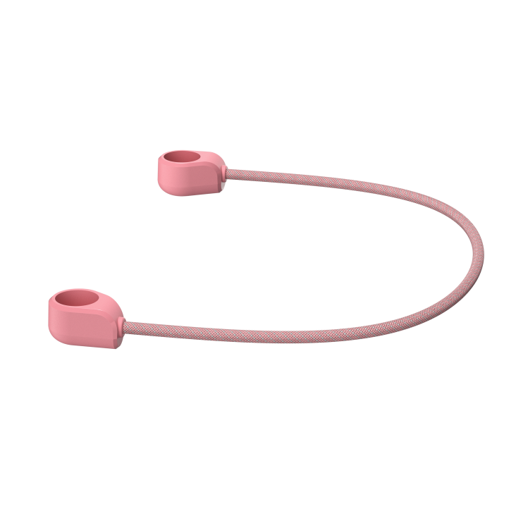 Detachable neck strap accessory for ROG Cetra Open Wireless gaming earbuds in Dusk Pink.