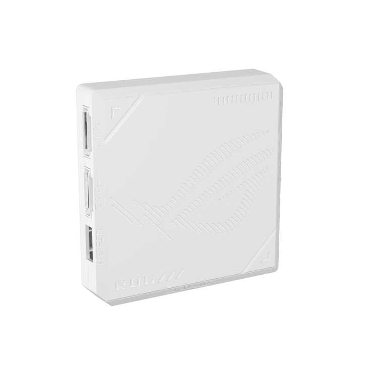 ROG GR120 ARGB PWM Fan hub white hero angle