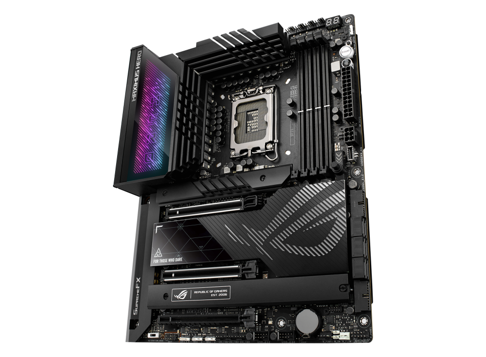 ROG MAXIMUS Z790 HERO angled view from right