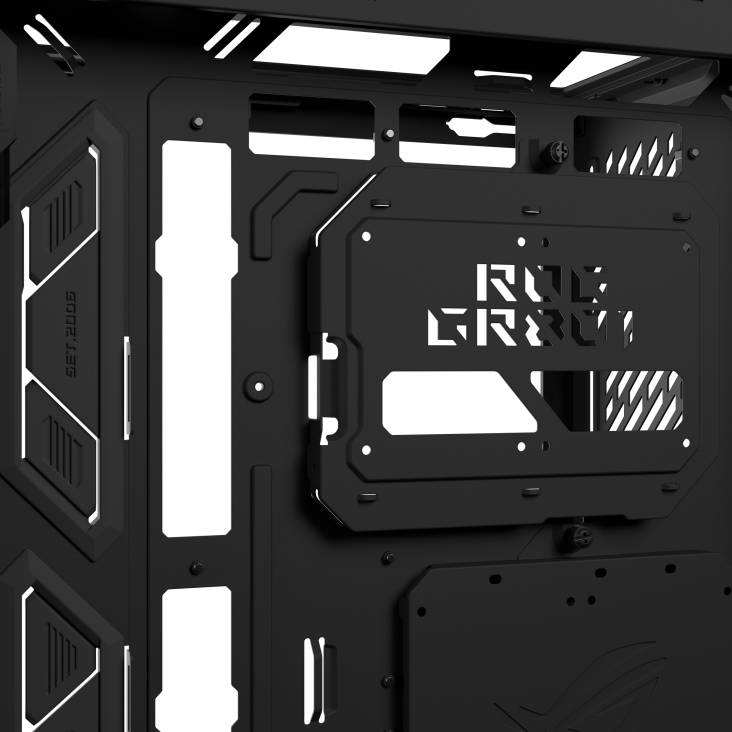 Side view of ROG Cronox Dual TG Black cable management space