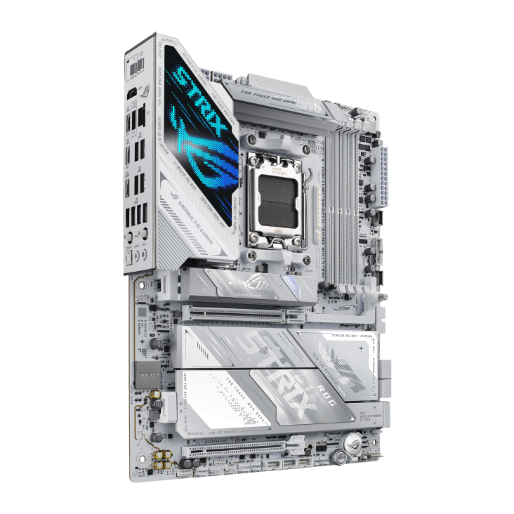 ROG Strix X870E-A Gaming WiFi7 Neo Strix X870E-A Neo front view, 45 degrees