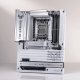 TUF GAMING B850-BTF WIFI W front view, 45 degrees, set against a light gray background