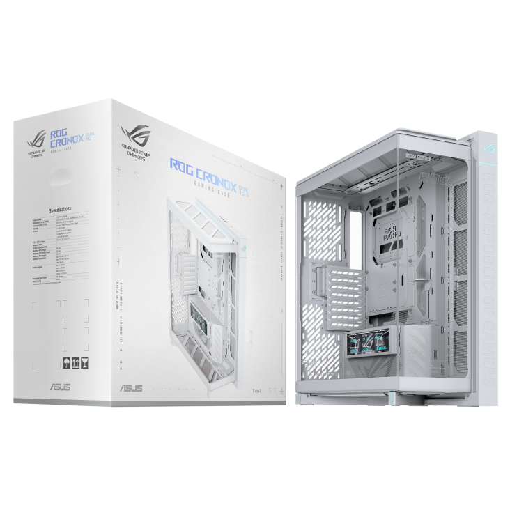 ROG Cronox Dual TG White and color box