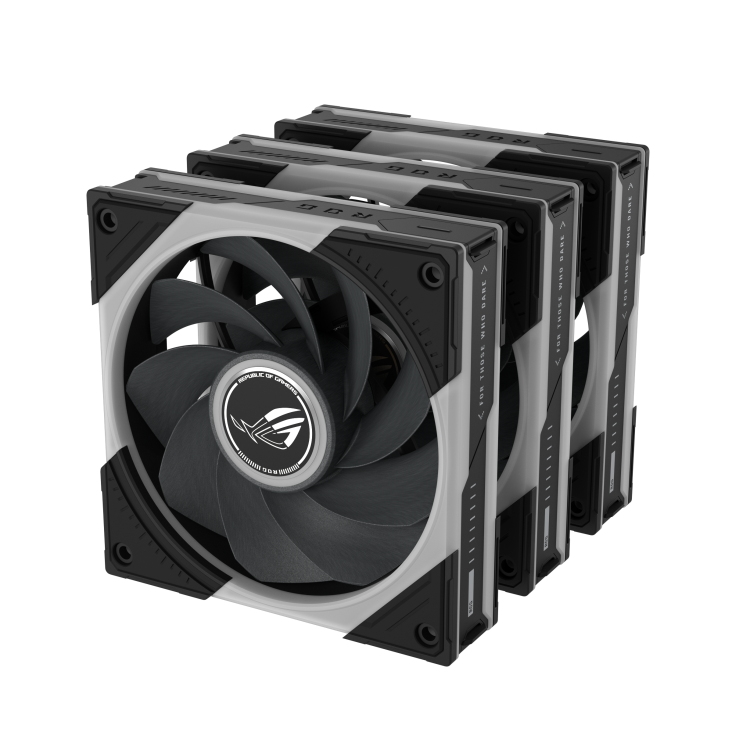 ROG Eurux GR120 ARGB Fan reverse blade triple pack Black top down view