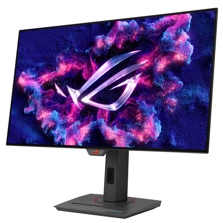 ROG Strix OLED XG27AQDMG front view, to the left