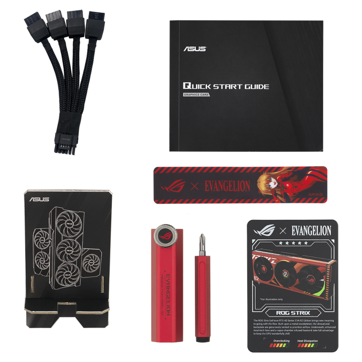 ROG Strix GeForce RTX 4090 EVA-02 Accessory graphics card holder, velcro hook andloop,thank you card and adapter 2400