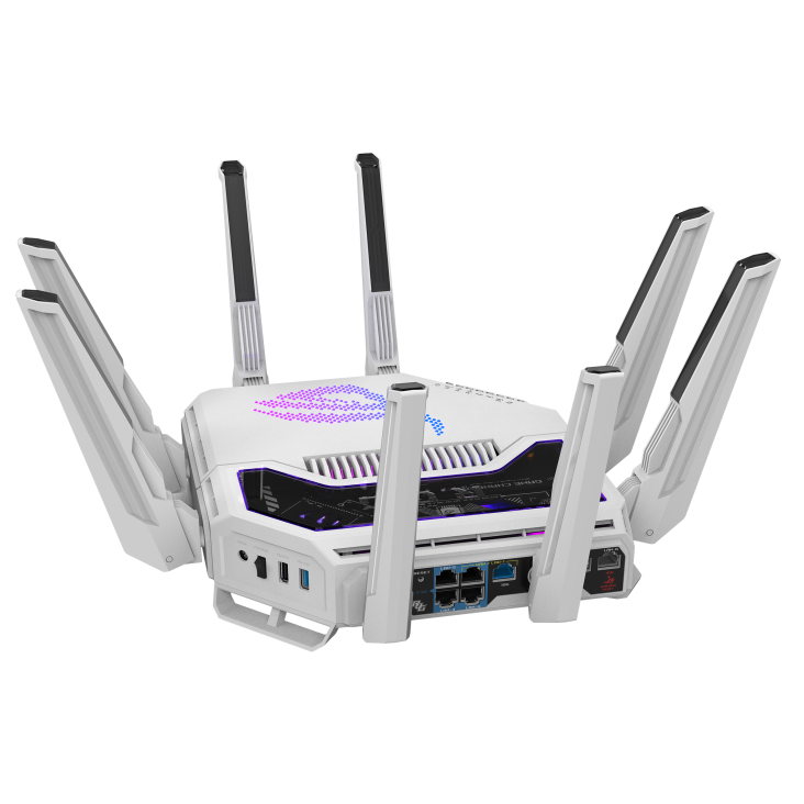 GT-BE96 AI back view, shoing I/O ports