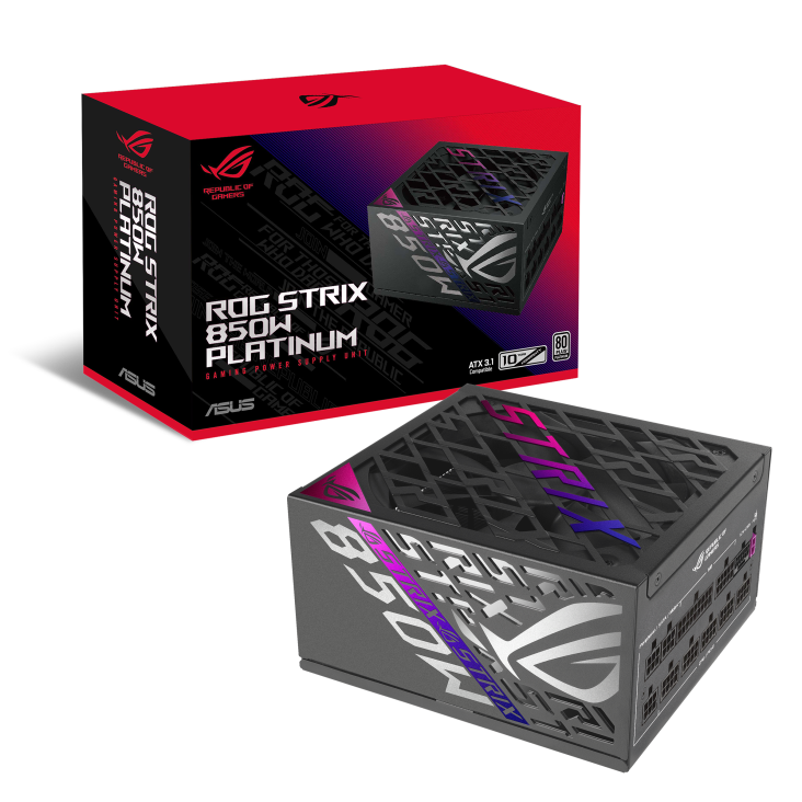 ROG Strix 850W Platinum and its colorbox