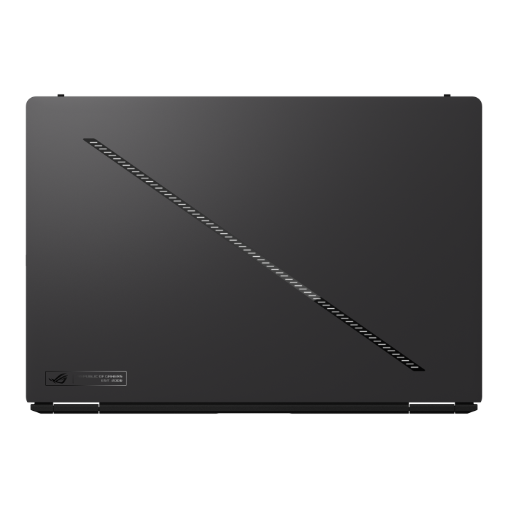 30_Back view of ROG Zephyrus DUO 16 (2026), with emphasis on the Slash Lighting