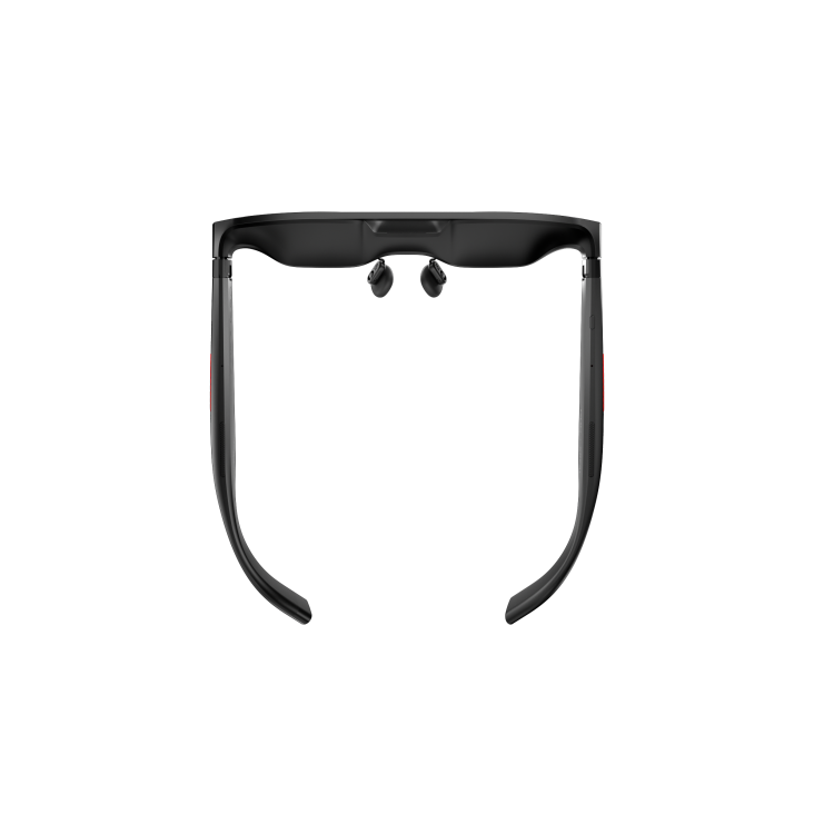 ROG XREAL R1 smart glasses rear view showing nose pads and inner frame